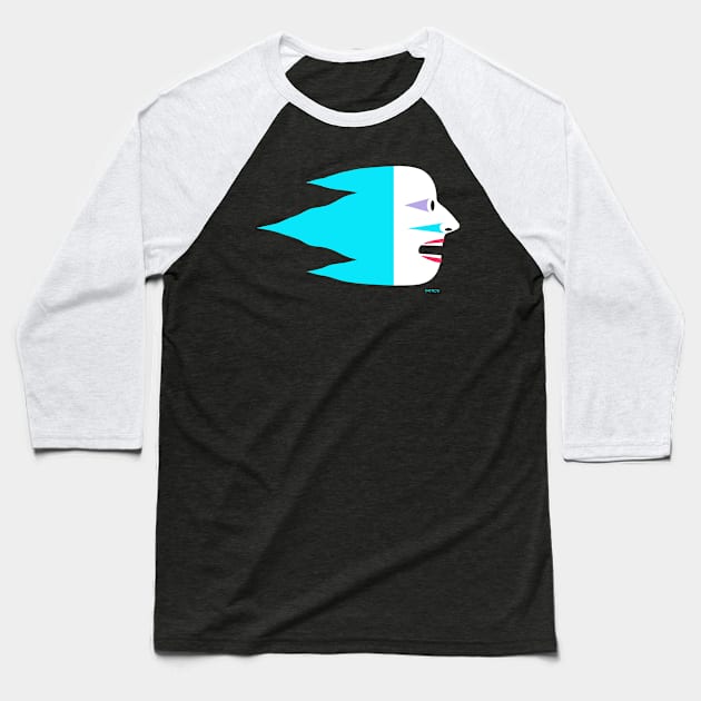 Flying Head - blue Baseball T-Shirt by patrou